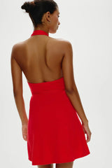 Evening Halter Wrap Mini Dress ~ Cherry - Shake Your Bon Bon