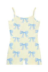 Bow Romper ~ Blue/Yellow