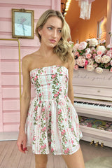 Fresh Flowers Strapless Romper - Shake Your Bon Bon