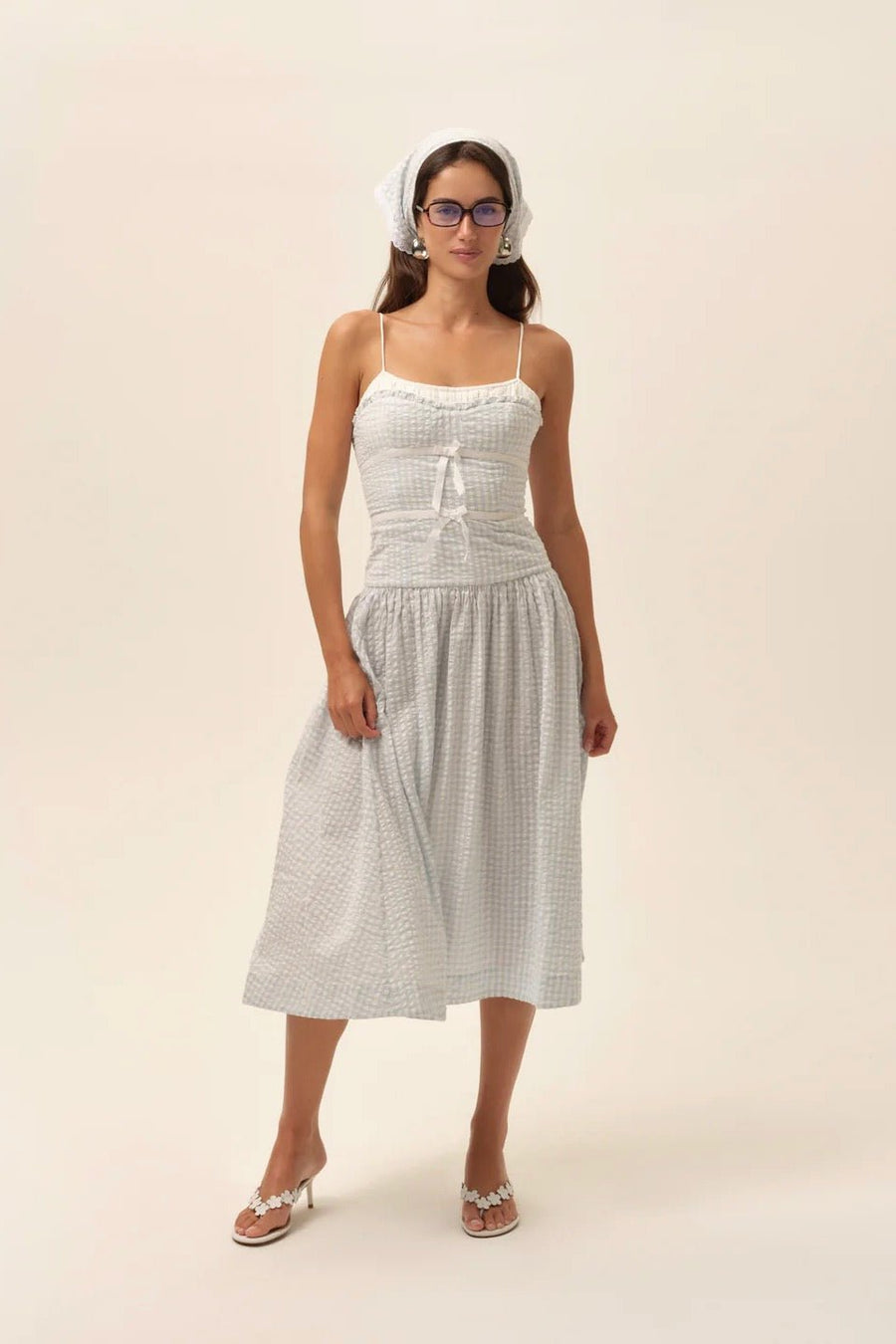 Georgia Gingham Midi Dress ~ Blue Shake Your Bon Bon Georgia Gingham Midi Dress ~ Blue Shake Your Bon Bon