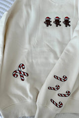 Gingerbread Cookies Embroidered Sweatshirt - Shake Your Bon Bon