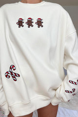 Gingerbread Cookies Embroidered Sweatshirt - Shake Your Bon Bon