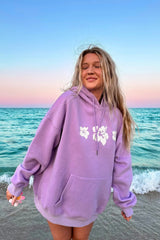 Hibiscus Flower Embroidered Hoodie - Shake Your Bon Bon