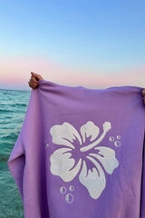 Hibiscus Flower Embroidered Hoodie - Shake Your Bon Bon