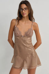 Holly Slip Dress ~ Chocolate - Shake Your Bon Bon