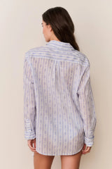 Hudley Floral Cotton Unisex Shirt ~ Denim Sky - Shake Your Bon Bon