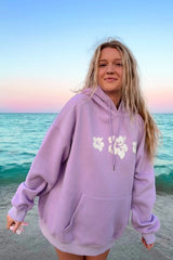 Hibiscus Flower Embroidered Hoodie