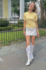 It's the Little Things Boxy Tee ~ Mardi Gras Bow - Shake Your Bon Bon