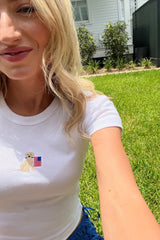 It's the Little Things Ribbed Baby Tee ~ American Flag Dog - Shake Your Bon Bon