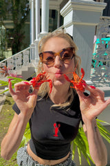 It's the Little Things Ribbed Baby Tee ~ Crawfish - Shake Your Bon Bon
