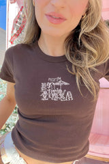 It's the Little Things Ribbed Baby Tee ~ French Cafe - Shake Your Bon Bon