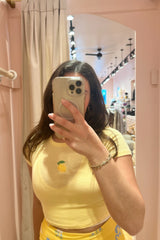 It's the Little Things Ribbed Baby Tee ~ Lemon - Shake Your Bon Bon