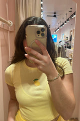 It's the Little Things Ribbed Baby Tee ~ Lemon - Shake Your Bon Bon