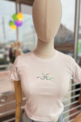 It's the Little Things Ribbed Baby Tee ~ Mardi Gras Bow - Shake Your Bon Bon