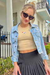 It's the Little Things Ribbed Baby Tee ~ Pelican - Shake Your Bon Bon