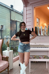 It's the Little Things Ribbed Baby Tee ~ Pineapple - Shake Your Bon Bon
