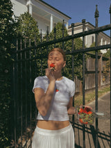 It's the Little Things Ribbed Baby Tee ~ Strawberry - Shake Your Bon Bon
