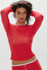 Joy Long Sleeve Sleep Shirt ~ Holiday Dot - Shake Your Bon Bon