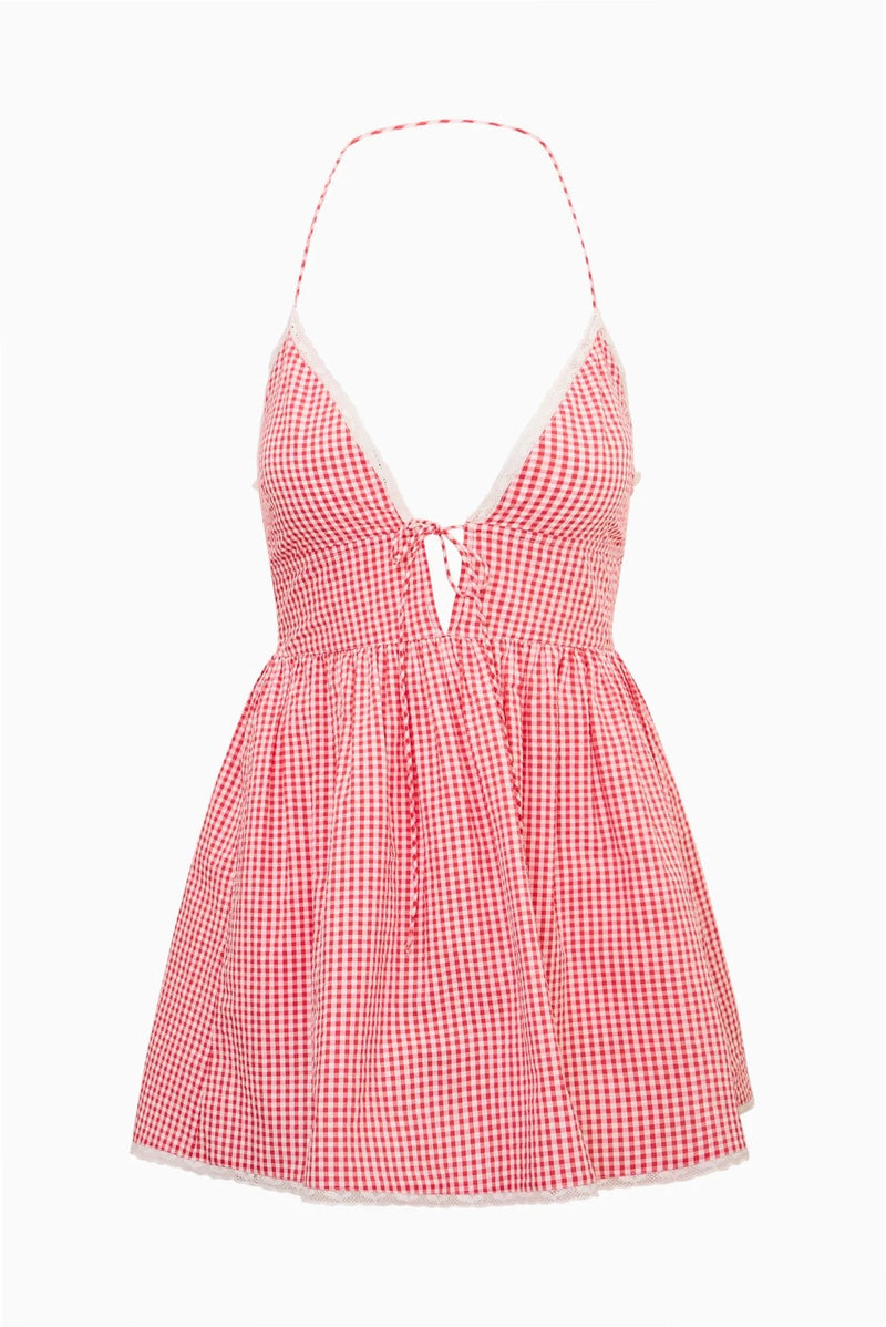 LoveShackFancy Khloe Dress in Red