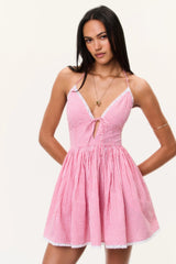 Khloe Cotton Gingham Mini Dress ~ Berry Bramble - Shake Your Bon Bon