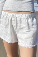 Lace Trim Boxer Shorts - Shake Your Bon Bon