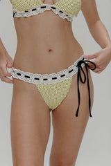 Lacey Micro Bikini Bottom ~ Lemon Dot - Shake Your Bon Bon