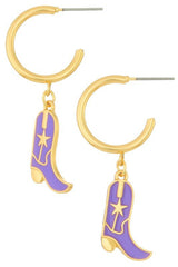 Let's Go Cowgirl Huggie Earrings - Shake Your Bon Bon