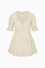 Lilias Cotton Mini Dress ~ Off White - Shake Your Bon Bon
