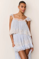 Lova Silk Chiffon Lace Top ~ Country Air - Shake Your Bon Bon