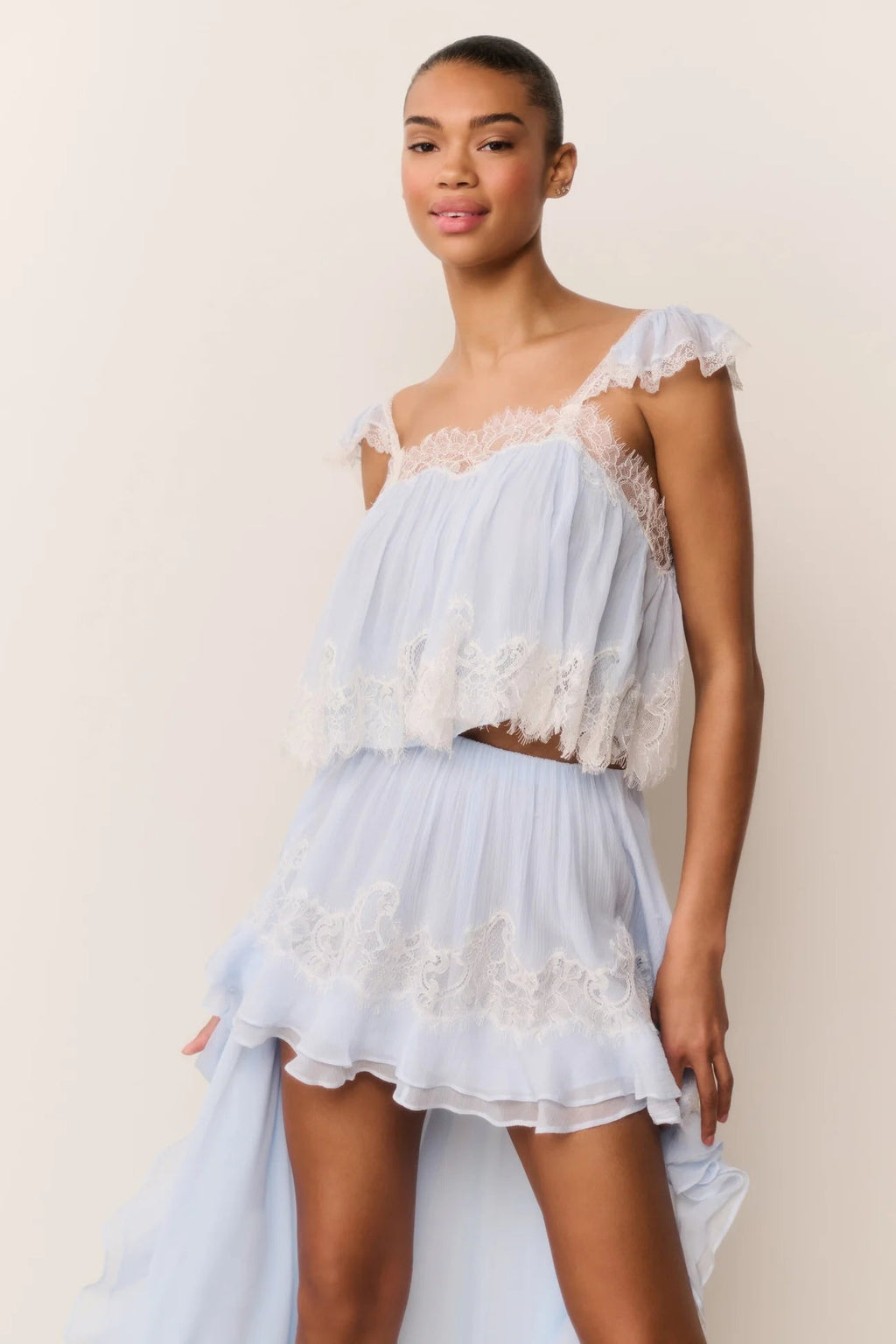 Lova Silk Chiffon Lace Top ~ Country Air – Shake Your Bon Bon