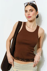 Lovely Lace Ribbed Tank - Shake Your Bon Bon