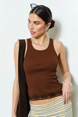 Lovely Lace Ribbed Tank - Shake Your Bon Bon