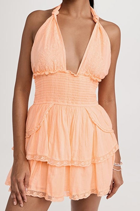 Deanna Halter Dress ~ Marigold Orange