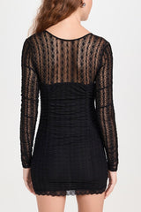 Evangelina Lace Mini Dress ~ Black