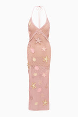 Macie Beaded Crochet Maxi Dress ~ Lavender Orchid - Shake Your Bon Bon
