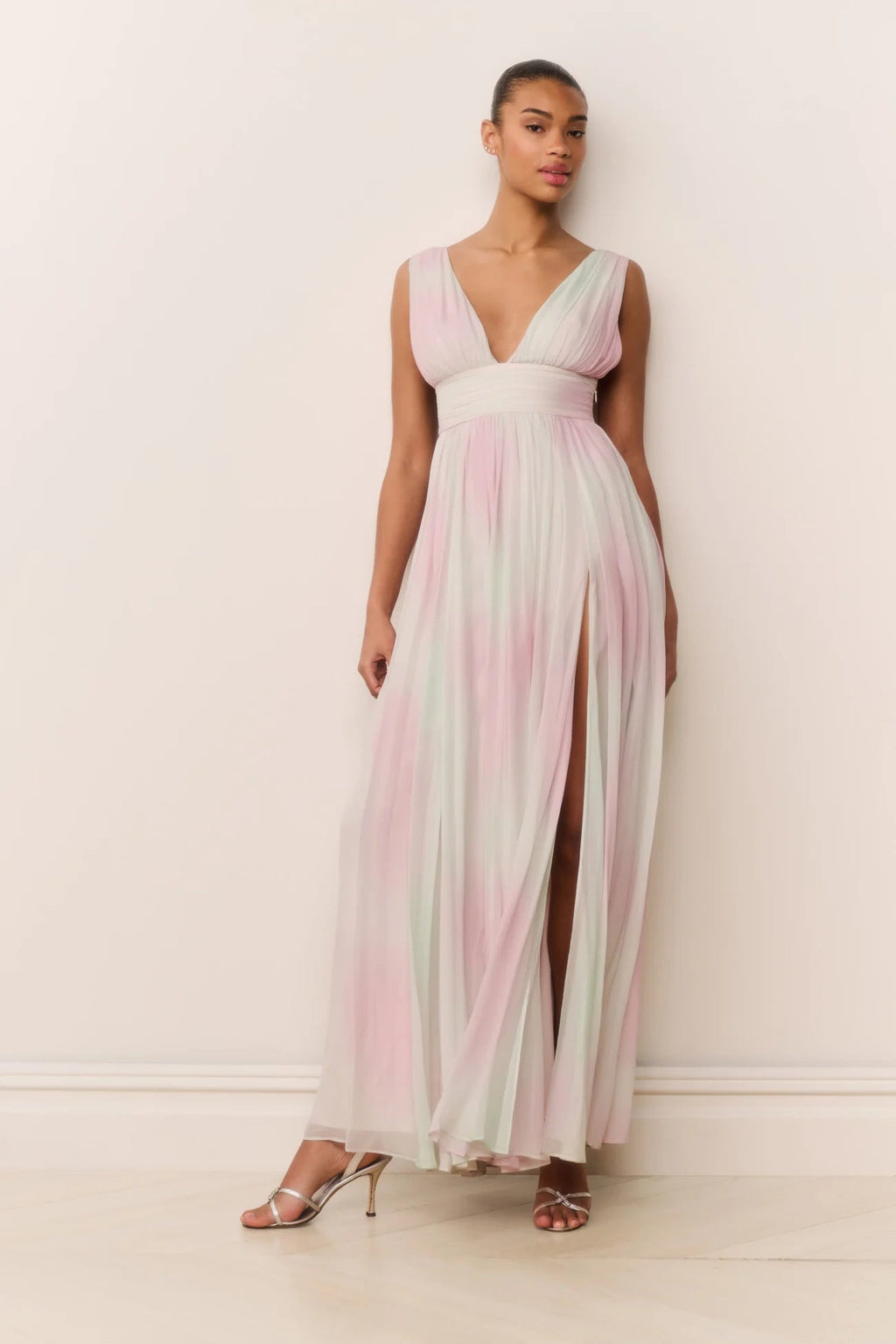 Madeleine Pastel Tie-Dye Chiffon Maxi Dress ~ Misty Iris – Shake Your Bon Bon