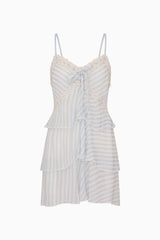 Marlia Striped Chiffon Mini Dress ~ Lariat Blue - Shake Your Bon Bon