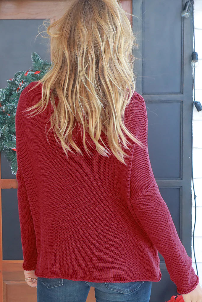 Merry Embroidered Crew Neck