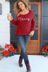 Merry Embroidered Crew Neck
