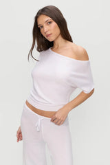 Montecito Boat Neck Knit Shirt ~ White - Shake Your Bon Bon
