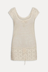 Moss Crochet Mini Dress ~ Sand Dollar - Shake Your Bon Bon