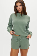Noah Thermal Mini Shorts ~ Fern - Shake Your Bon Bon