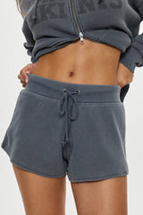 Noah Thermal Mini Shorts ~ Shadow Blue - Shake Your Bon Bon