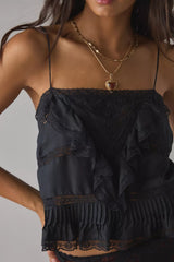 Ondeline Silk Lace Cami ~ Black - Shake Your Bon Bon