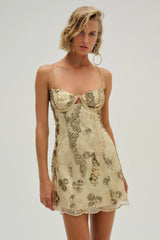 Opal Mini Dress ~ Gold - Shake Your Bon Bon