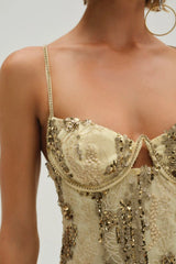 Opal Mini Dress ~ Gold - Shake Your Bon Bon