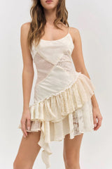 Paulina Patchwork Mini Dress ~ Cream - Shake Your Bon Bon