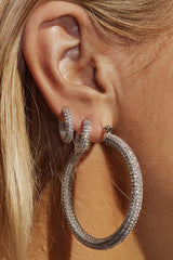 Pave Amalfi Huggies ~ Silver - Shake Your Bon Bon