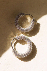 Pave Amalfi Huggies ~ Silver - Shake Your Bon Bon