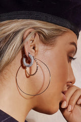 Pave Baby Amalfi Hoops ~ Silver - Shake Your Bon Bon